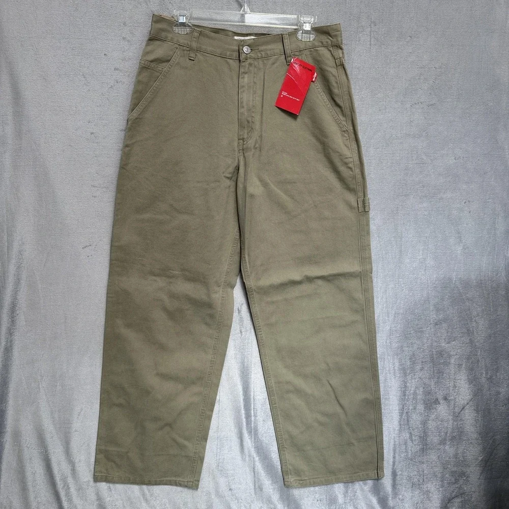 Vintage Levis‎ Carpenter Pants Mens 31x30 Green 100% Cotton 539 Utility Workwear